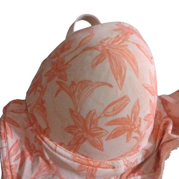 Push Up Bra Tropical Daisy Fuentes Adj. Straps Under Wire Support Romantic 42D - Picture 3 of 10